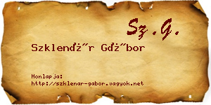 Szklenár Gábor névjegykártya